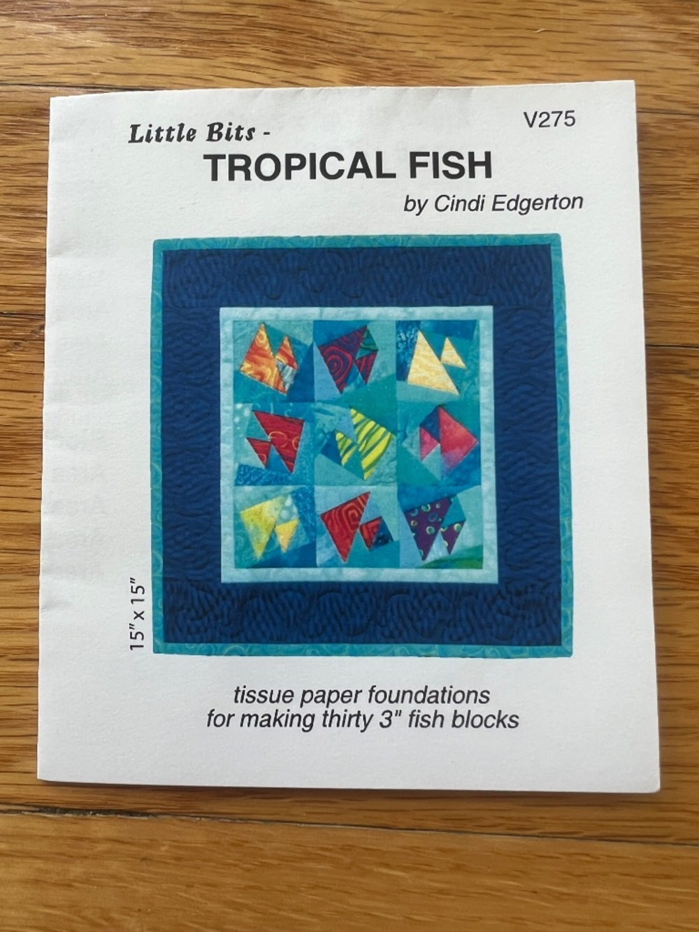Tropical Fish Pieced Quilt Block Sewing Pattern Tissue Paper Foundation Method - Picture 5 of 8